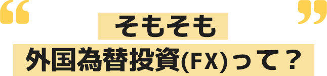 そもそも外国為替投資(FX)って？